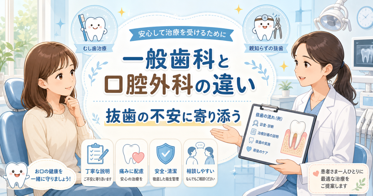 一般歯科での抜歯が不安な方へ|口腔外科との違いと転院の判断基準