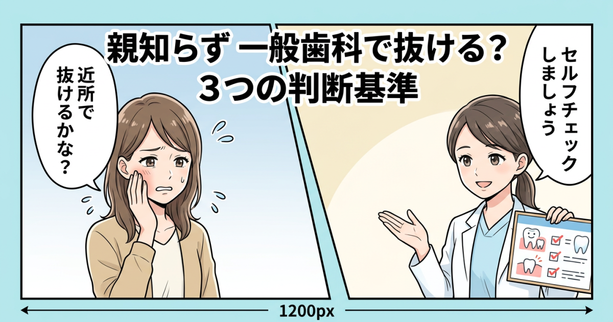 親知らずは一般歯科で抜ける？痛みが苦手な方のための3つの判断基準