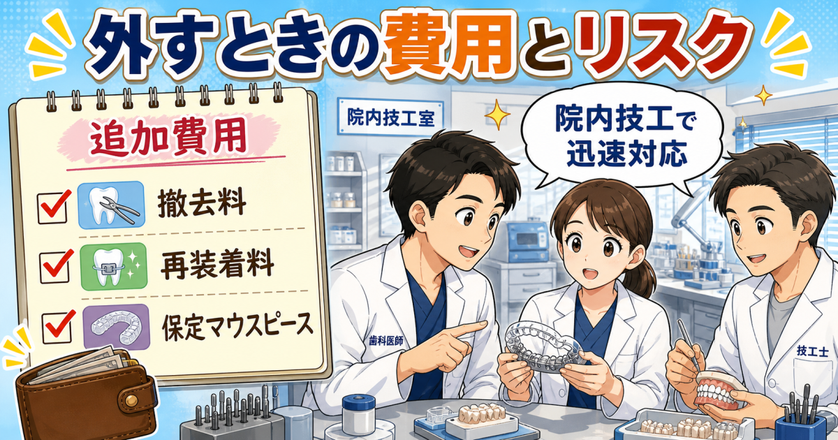 床矯正やプレオルソなど「取り外し式装置」を一時的に外してよい時間制限