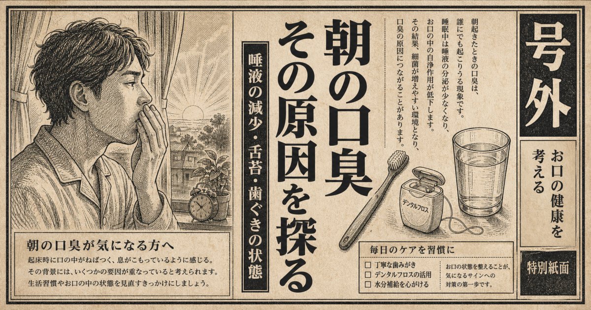 歯磨きしても朝の口臭が消えない原因は？むし歯や歯周病の可能性
