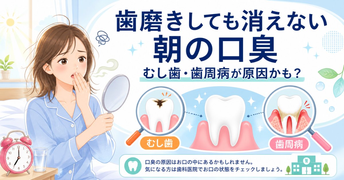 歯磨きしても朝の口臭が消えない原因は？むし歯や歯周病の可能性