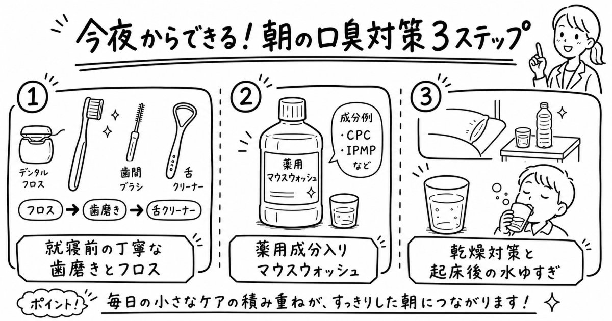 今夜から試せる！朝の口臭を軽減する3つのセルフケア習慣