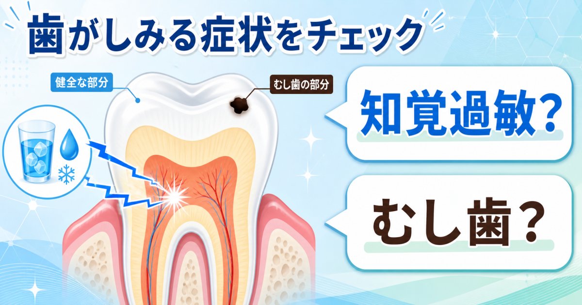 歯がしみるのは知覚過敏？むし歯？痛みの違いと受診の目安を解説