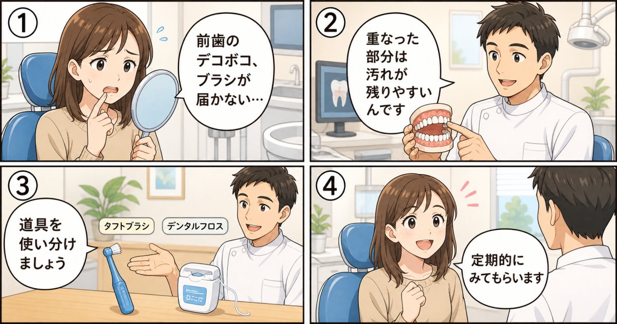 叢生はむし歯や歯周病になりやすい？原因と重なり部分のケア