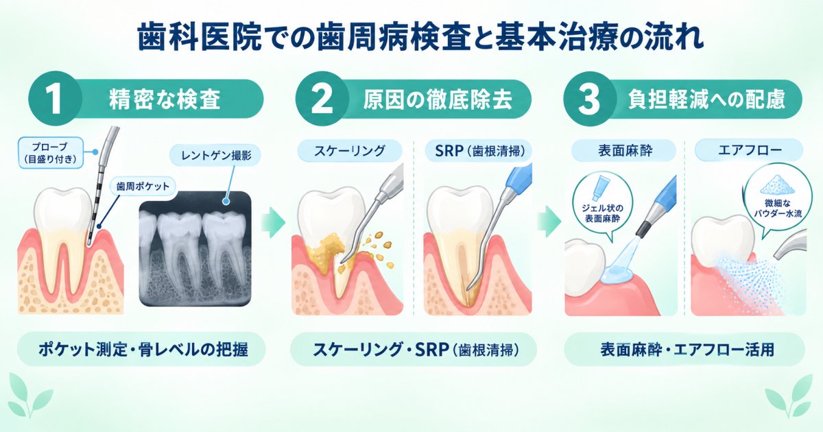 歯周病の進行を食い止める歯科医院での基本検査と治療アプローチ