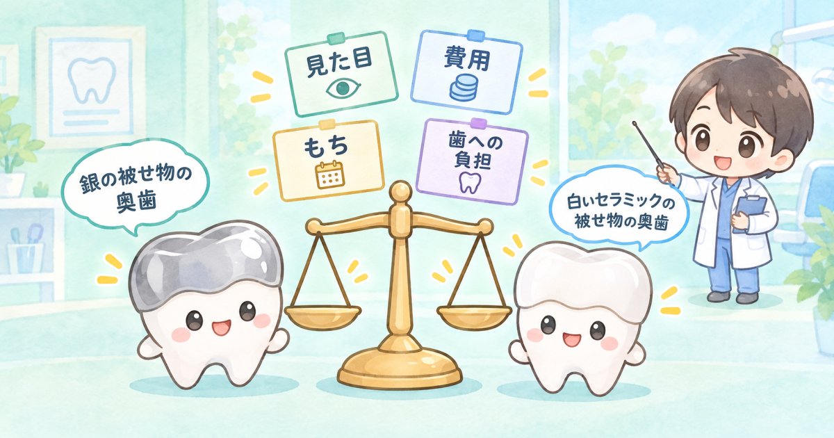 銀歯を残す・セラミックに替える、四つの観点で考える