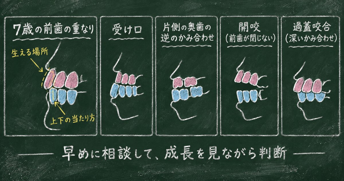 7歳の前歯の重なりは待てる?早めに相談したい変化