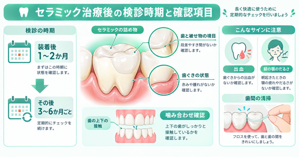 セラミック治療後の定期検診はいつ通うべきか、噛み合わせと歯ぐきを診る理由
